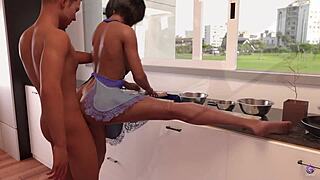 lustful student masturbates and tries a big dildo in her pussy
