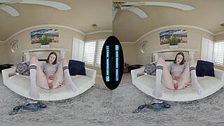 LETHAL HARDCORE VR long legged cutie athena heart wants dick over dildo