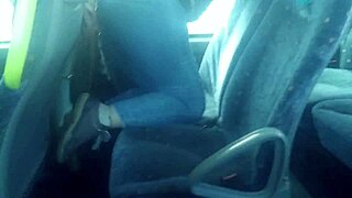 Public bus blowjob and flashing tits and big ass