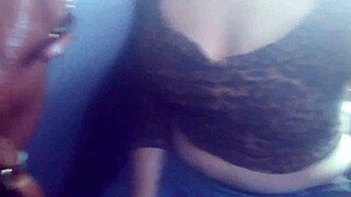 Public bus blowjob and flashing tits and big ass