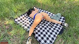 Chinese student creampied outdoors doggystyle