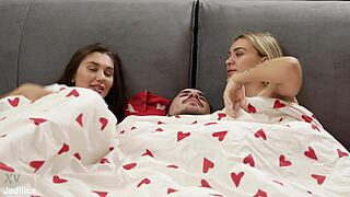 Seeing a guy in bed is unexpected but pleasant