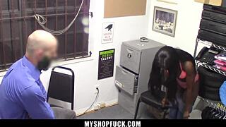 Teen caught stealing phone gets fucked by loss prevention officer