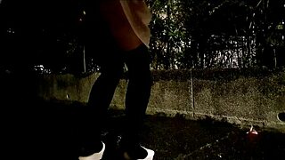 Taiwanese shemale masturbates exposed outdoors feeling excited