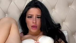 Horny american exchange student touches herself