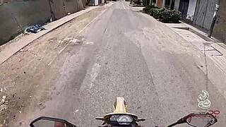I ride my schoolgirl on the bike and cum in her ass pov