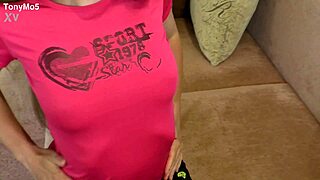 After cleaning the house the neighbor really wants to fuck and cum on her ass