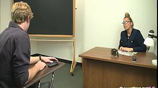 classroom jerk gets drained by curious milf professor mrs starr