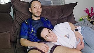 Stepsister seduced by half brother while watching Brazil game