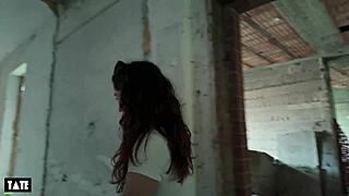 urbex date turns into sneaky public sex with hot brunette