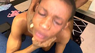 Muscular African Bodybuilder Pounds Petite Student Doggystyle