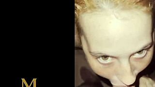 Redhead shakes her ass in backseat pov