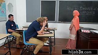 Hijabi Hottie Breaks Rules In Office Gangbang