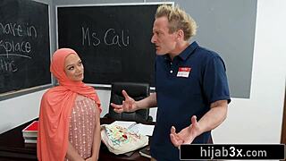 Hijabi Hottie Breaks Rules In Office Gangbang