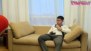 Student bangs his stepmom quick before husband returns home