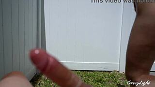 Step mom caught step son jerking off and helps him cum quick without condom