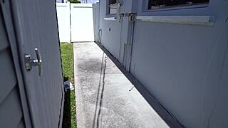 Step mom caught step son jerking off and helps him cum quick without condom