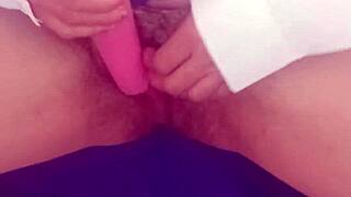 19 year old school girl plays with vibrator
