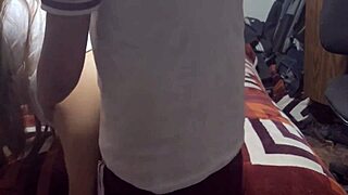 I lowered her shorts and penetrated my classmate's ass