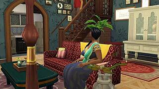 Desi szári özvegy néni Shweta érzi az anális izgalmat