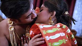 サリー姿の素敵なインド人妻スディパとのエロティックなベッドルームセッション