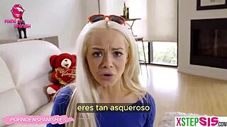 jeg ga stesøsteren min en valentinsblowjobgave, tekstet på spansk