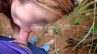 فضيحة فلبينية مع عمل جنسي عنيف على جانب الطريق من الخلف