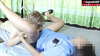 นักศึกษาชาวไทยถูกเลียและฉีดเข้าไปข้างในแรงๆ!