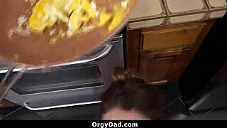 Lucky Step Daddy Overwhelmed by Teen Stepdaughters