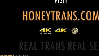 La trans curvilínea Renata Pazzini acaricia su polla grande