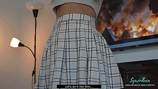 ¡Hombre, hermanastra extra pequeña de 18+ follada duro para escabullirse! 😅