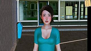 Mi nueva familia 268: Pelirroja con tetas grandes en escena erótica anime casera