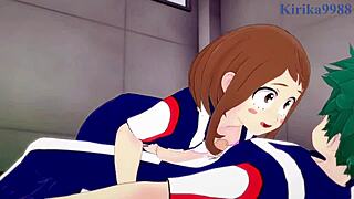 Не могу поверить в дикий хентай секс Ochako Uraraka и Izuku Midoriya!