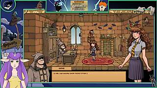 Guru Brunette Kuliah Dominasi di Adegan Game Hentai Liar