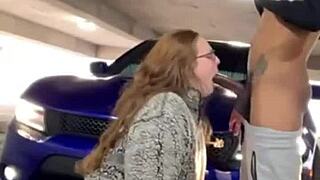 Mia Dior se fait baiser dans un parking public