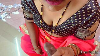 Hé, betrapte mijn stiefmoeder en stiefzoon die Desi Randi neuken in de keuken. Wat een troep!