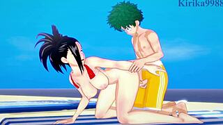 Momo, Kyoka a Izuku mají intenzivní hentai sex v My Hero Academia