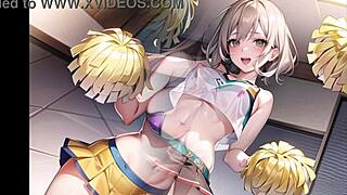 vruća anime navijačica motiviše transparentnom tkaninom pičkica masturbacija asmr zvuk