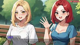 哇！12英寸巨鸡巴在公园内射金发和红发少女！