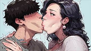 我不敢相信继母在我的桌子上喷水了，在禁忌Hentai里！