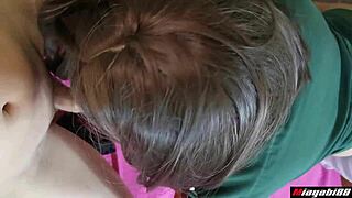 นักศึกษาชาวไทยดูดควยและโดนฉีดน้ำเงี่ยนแรงๆ