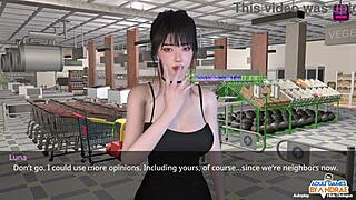 Luna rasa nikmat kuat lancap dildo di bilik air, dekat penyampai wanita.