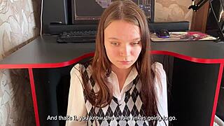 Stepdaughter Distracts Stepfather from Game with Skilled Dick Sucking