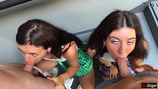 Skinny coed sluts pick up guys at starbucks for rough anal doggystyle and cum swapping episode 3